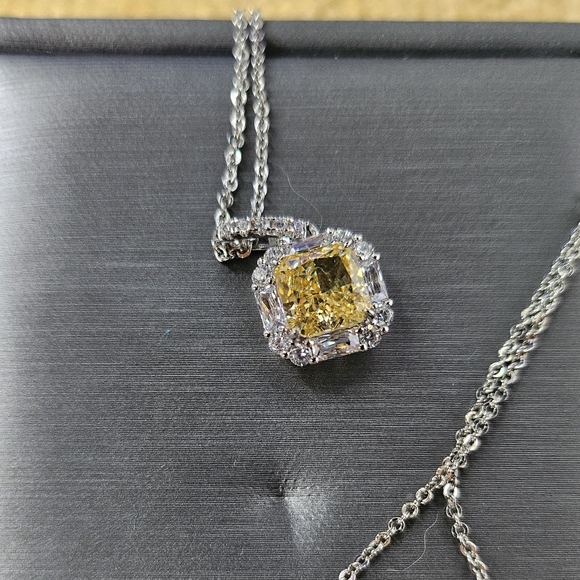 Elegant Lab Diamond Necklace - Picture 3 of 5